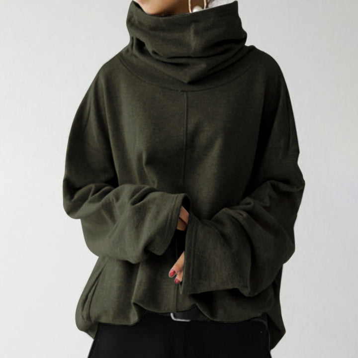 Mounia - Autumn Turtleneck Sweater - Green