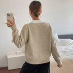 Elegantes kariertes Strick-Poloshirt für Damen
