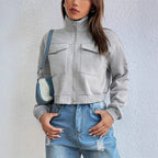 Women's fashionable and comfortable cropped leisure jacket