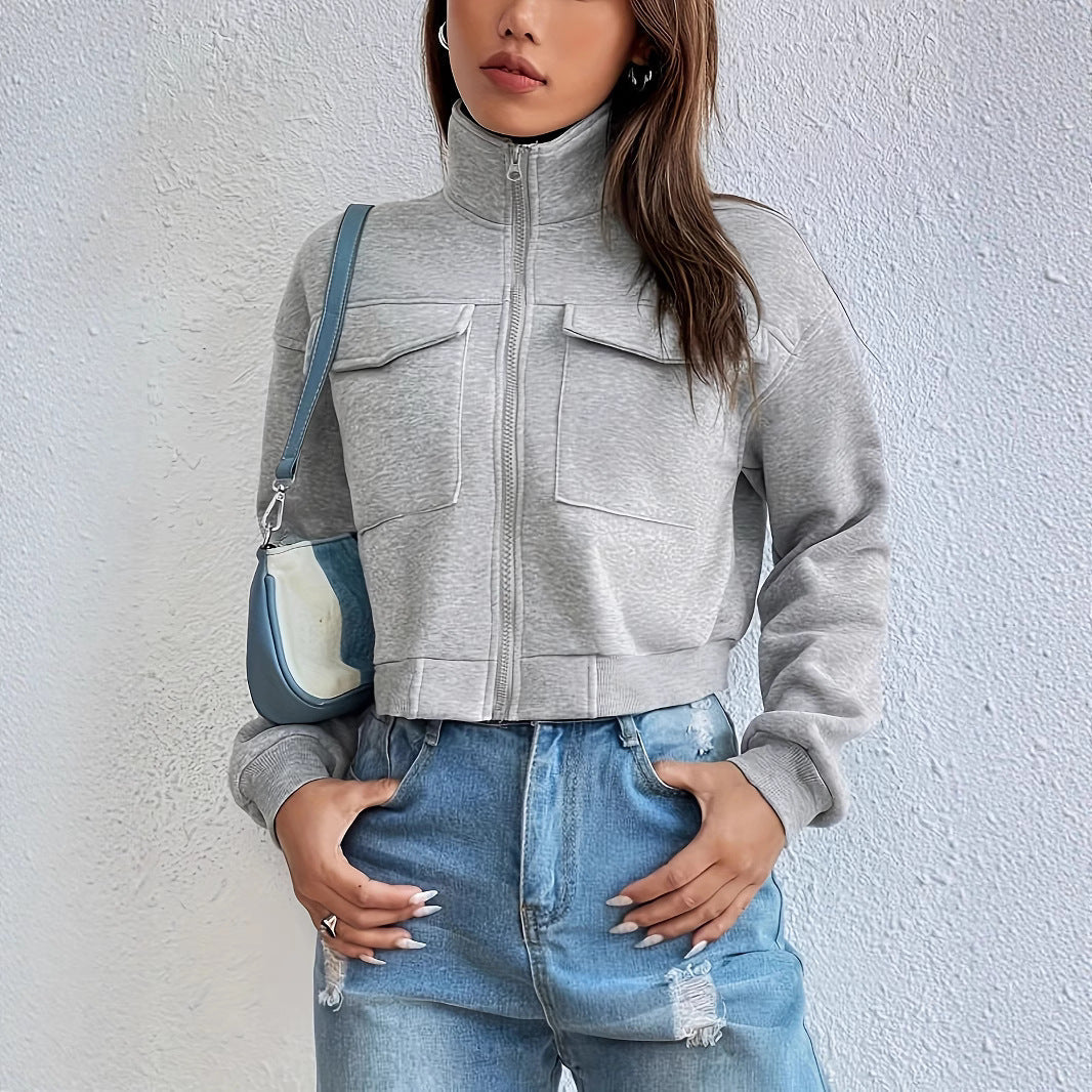 Women's fashionable and comfortable cropped leisure jacket