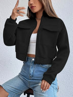Women's fashionable and comfortable cropped leisure jacket