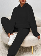 Women's Set – Soft Fleece Indoor Outfit with Hoodie & Comfortable Jogging Pants