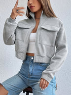 Women's fashionable and comfortable cropped leisure jacket