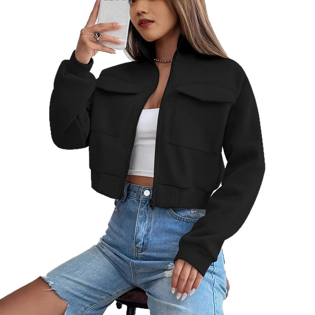 Women's fashionable and comfortable cropped leisure jacket