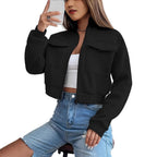 Women's fashionable and comfortable cropped leisure jacket