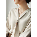 Women's Chiffon Blouse | Tie-Neck Long Sleeve