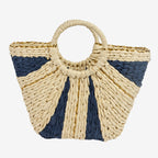 Stilvolle Damen-Korbtasche mit goldenen Akzenten