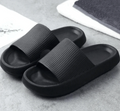 Women's Summer Sandals with Soft Sole and Slip-On Design - Black