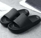 Women's Summer Sandals with Soft Sole and Slip-On Design - Black