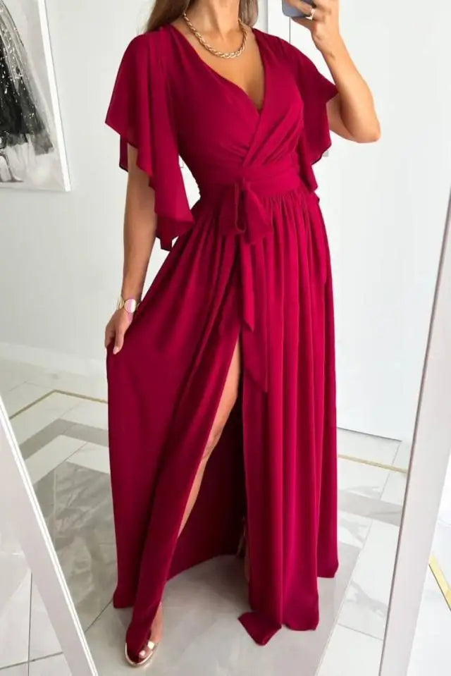 Schickes Kleid mit V-Ausschnitt | Zeitloses Damenkleid