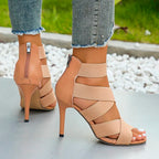 Damen-Pumps mit Stilettoabsatz und Riemchen-Überkreuzung