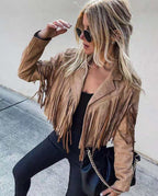 Damen-Wildlederjacke mit Fransen – Vintage-Stil & Coole Streetwear
