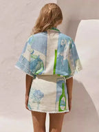 Women’s Patchwork Print Co-Ord Shorts Set