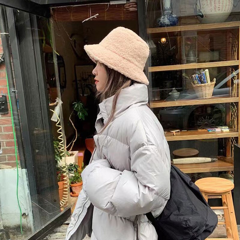 Warmer Bucket-Hut aus Lammwolle für Damen