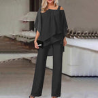 Off-Shoulder Two-Piece Set | Perfect for Evening Occasions - Black