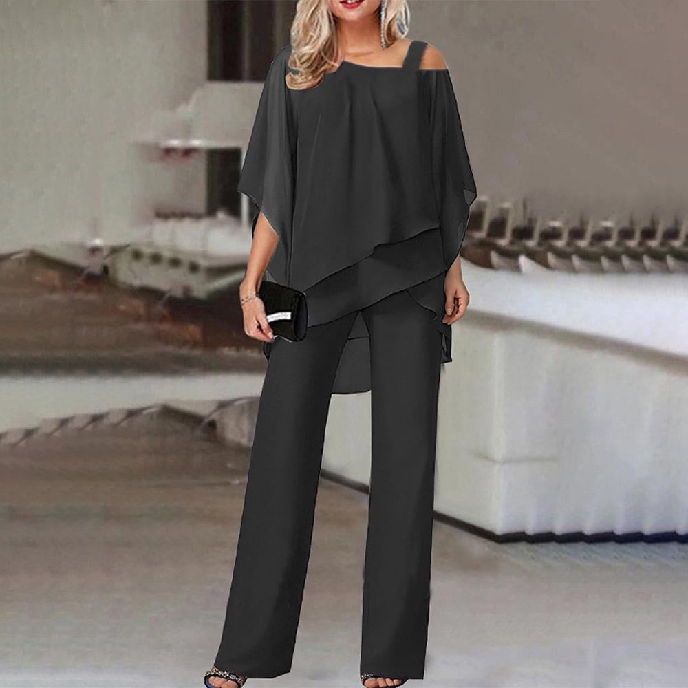 Off-Shoulder Two-Piece Set | Perfect for Evening Occasions - Black