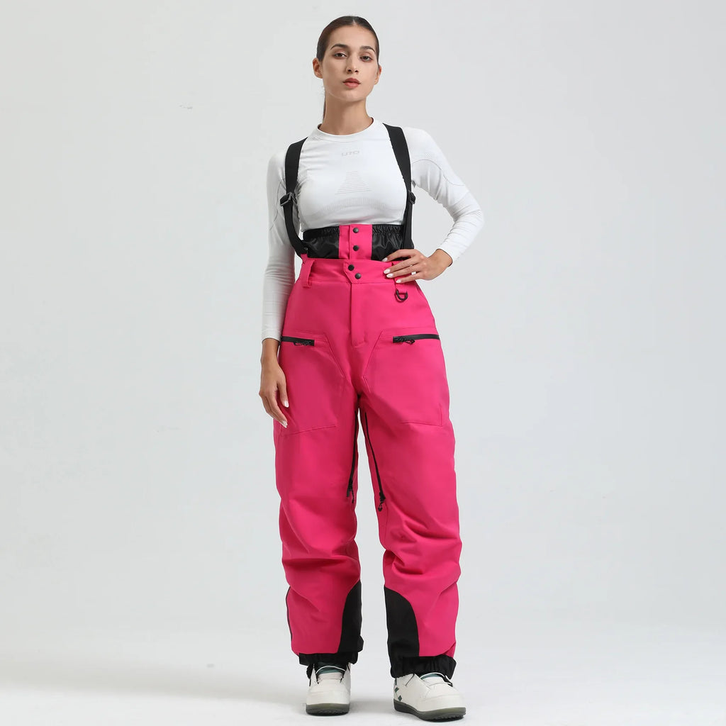 Women's Ski Pants with Suspenders, Snow Overall, Waterproof -40 Degree Warmth - Women's Pants 1