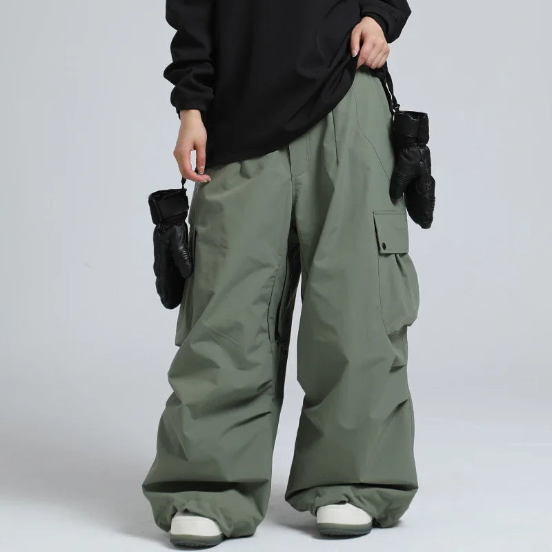 Unisex Ski Pants, Relaxed Fit, Breathable Insulated Snowboard Pants with Zipper - Color 4