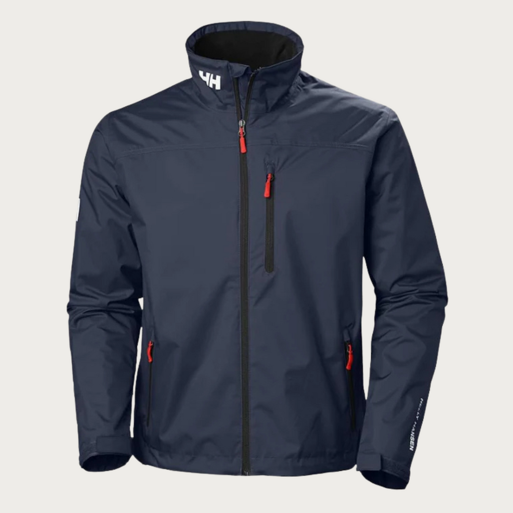 Women's Waterproof Rain Jacket with Hood and Reflective Details - Navy