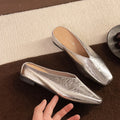 Women's Slippers with Low Cut and Supportive Sole - Silver