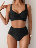Elegant High-Waist Classic Bikini Set