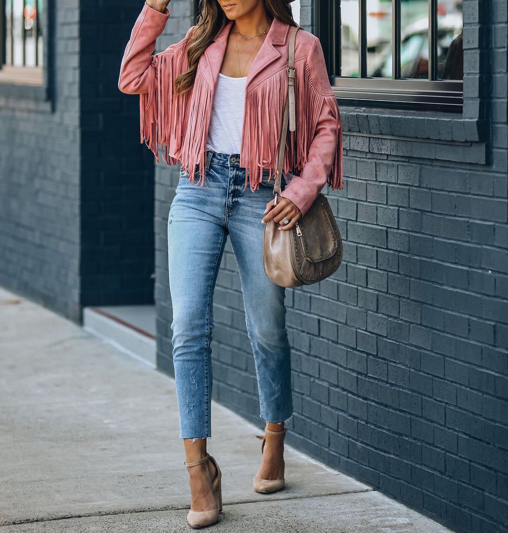 Damen-Wildlederjacke mit Fransen – Vintage-Stil & Coole Streetwear