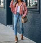 Damen-Wildlederjacke mit Fransen – Vintage-Stil & Coole Streetwear