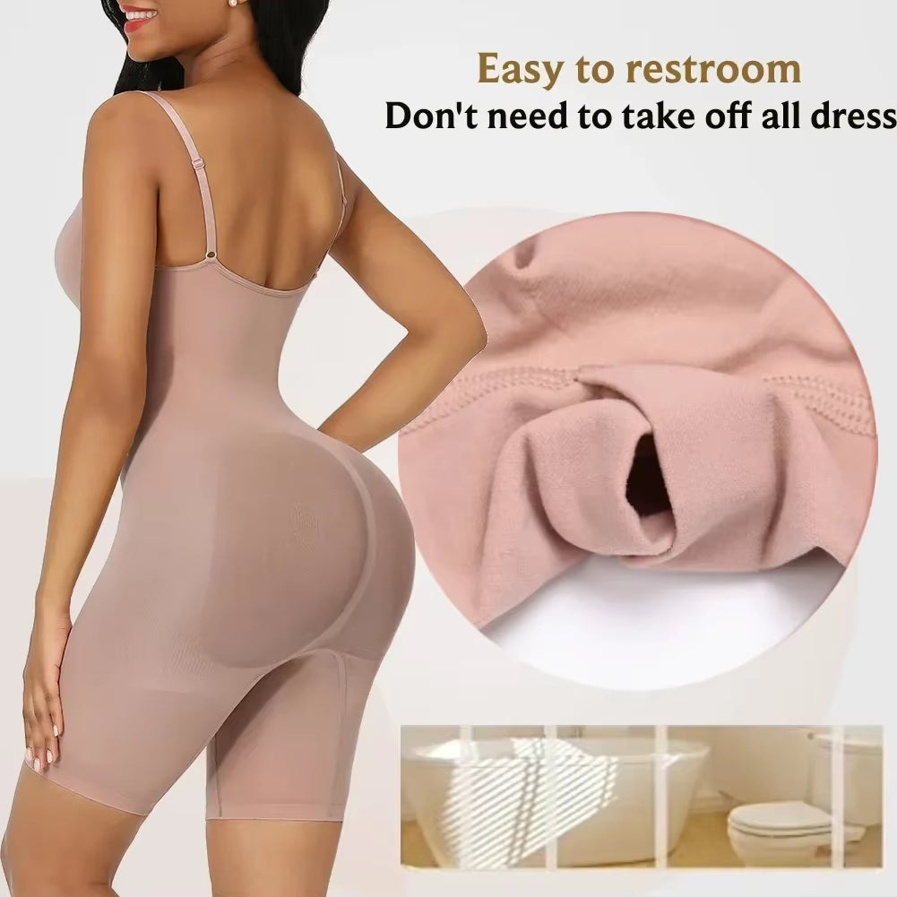 Nahtloser formender Bodysuit mit verstellbaren Trägern