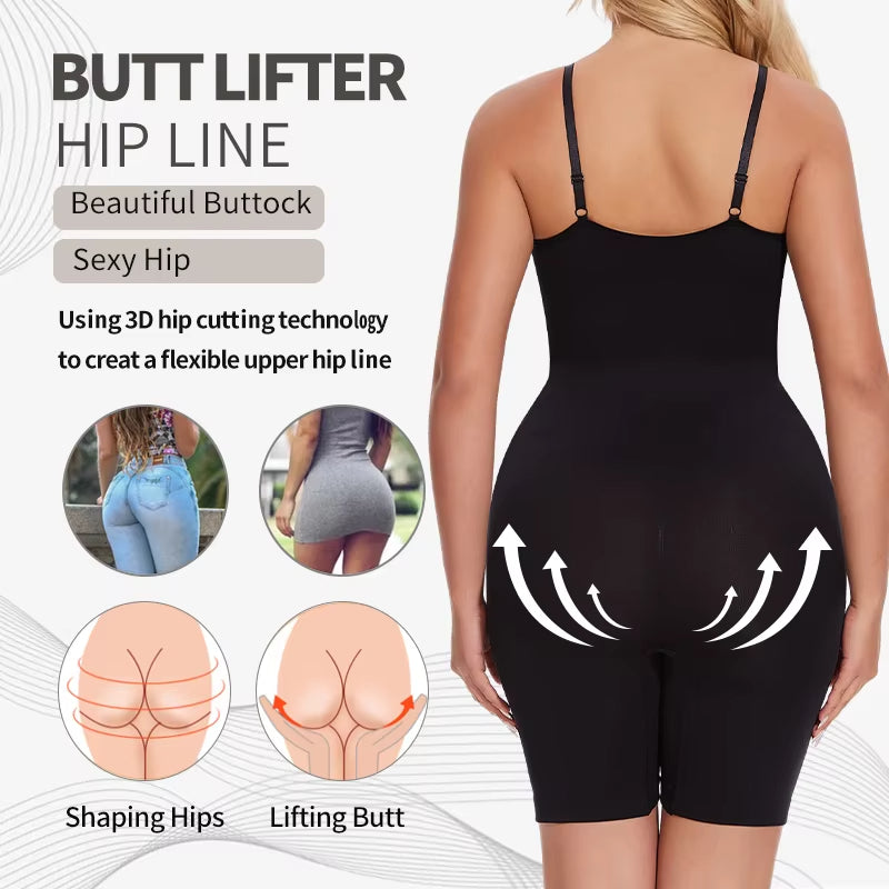Nahtloser formender Bodysuit mit verstellbaren Trägern