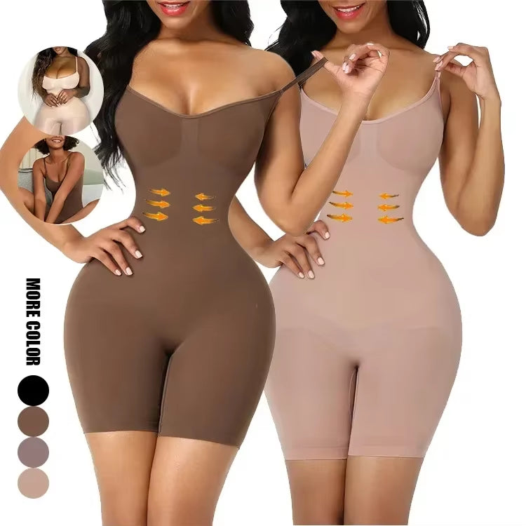 Nahtloser formender Bodysuit mit verstellbaren Trägern