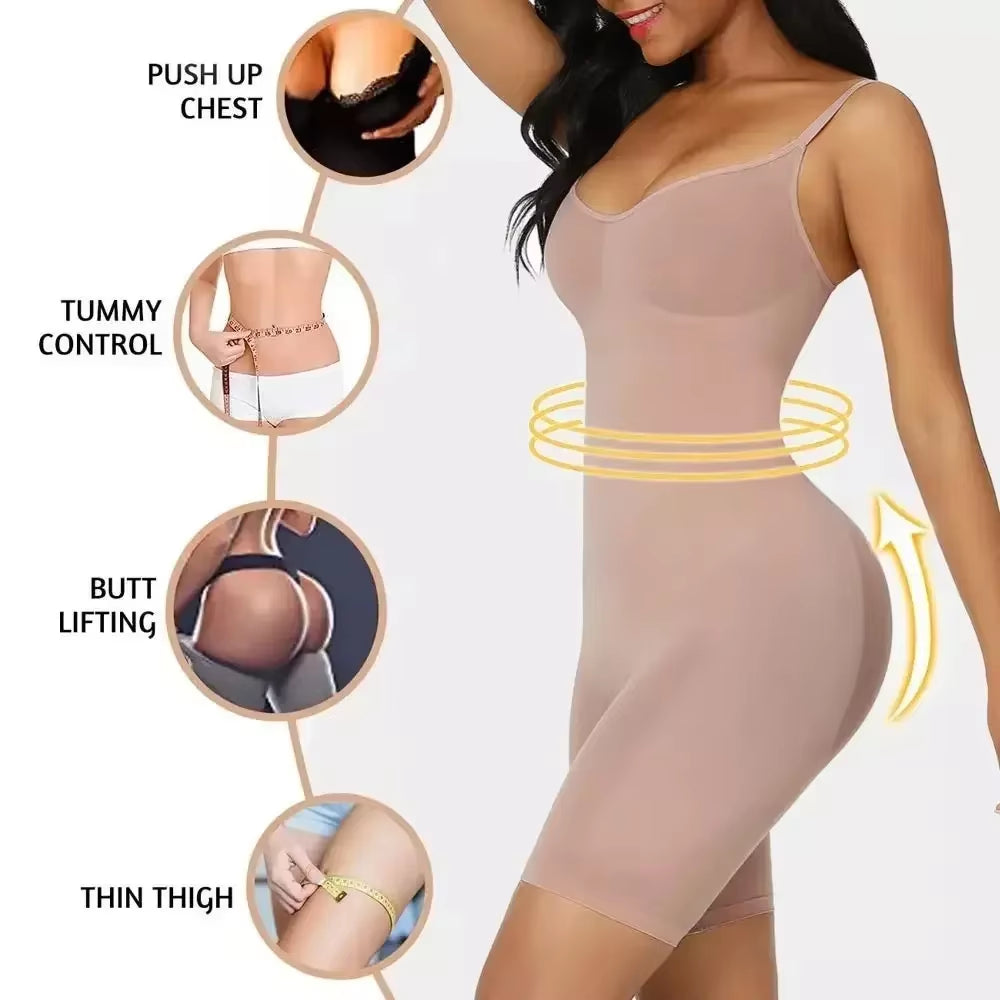 Nahtloser formender Bodysuit mit verstellbaren Trägern