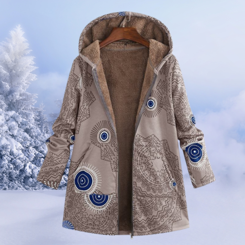 Long Quilted Puffer Winter Jacket with Hood | Perfect for Cold Winter Days - Khaki