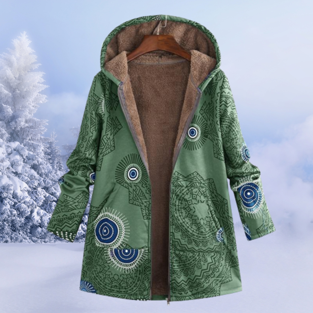 Long Quilted Puffer Winter Jacket with Hood | Perfect for Cold Winter Days - Green
