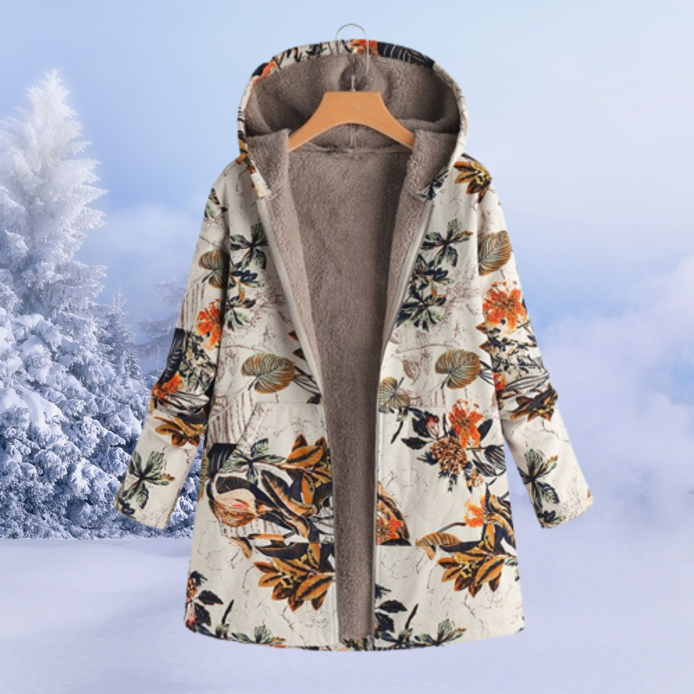 Long Quilted Puffer Winter Jacket with Hood | Perfect for Cold Winter Days - Orange