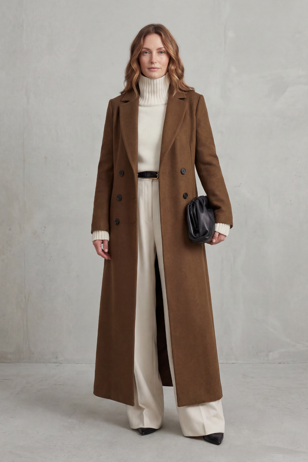 Doppelreihiger Maxi-Mantel für Damen