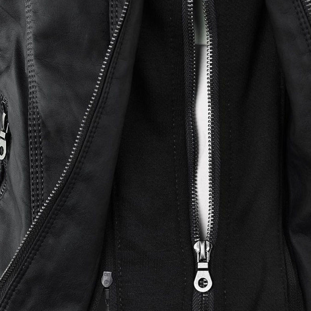Elegante Damen-Lederjacke mit Kapuze – Modern & Stylisch