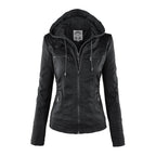 Elegante Damen-Lederjacke mit Kapuze – Modern & Stylisch