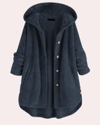 Women's Winter Coat with Hood in Long Cut, Water-Resistant - Navy