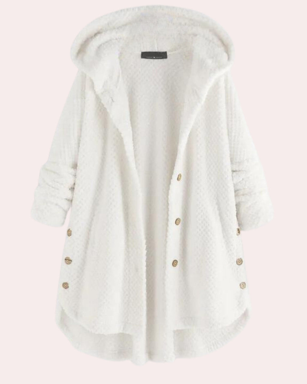 Women's Winter Coat with Hood in Long Cut, Water-Resistant - White