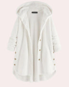 Women's Winter Coat with Hood in Long Cut, Water-Resistant - White