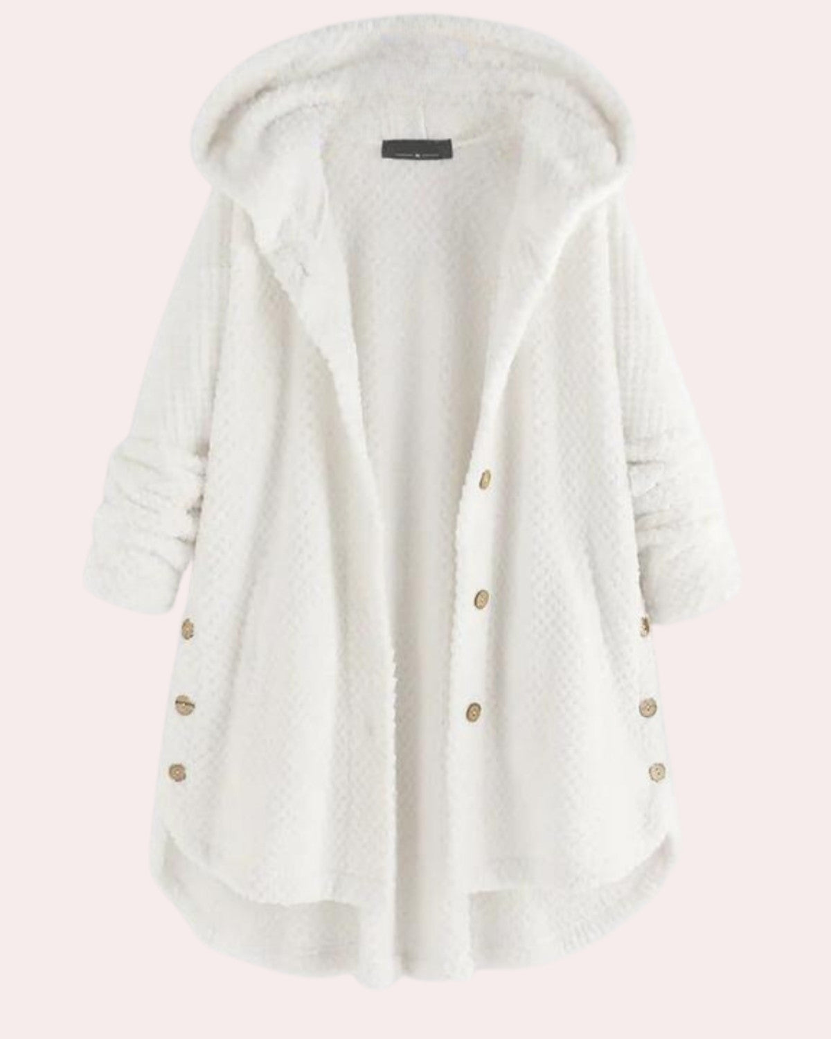 Women's Winter Coat with Hood in Long Cut, Water-Resistant - White