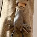 Damen-Winter-Lederhandschuhe