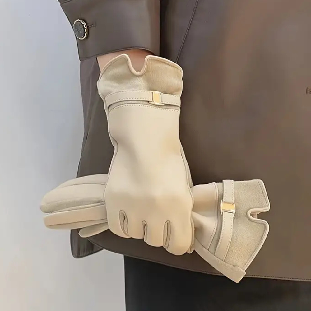 Damen-Winter-Lederhandschuhe