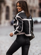 Women's edgy jacket with geometric seams