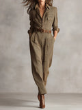 Women's Jumpsuit with Figure-Hugging Fit and Structured Construction - Brown