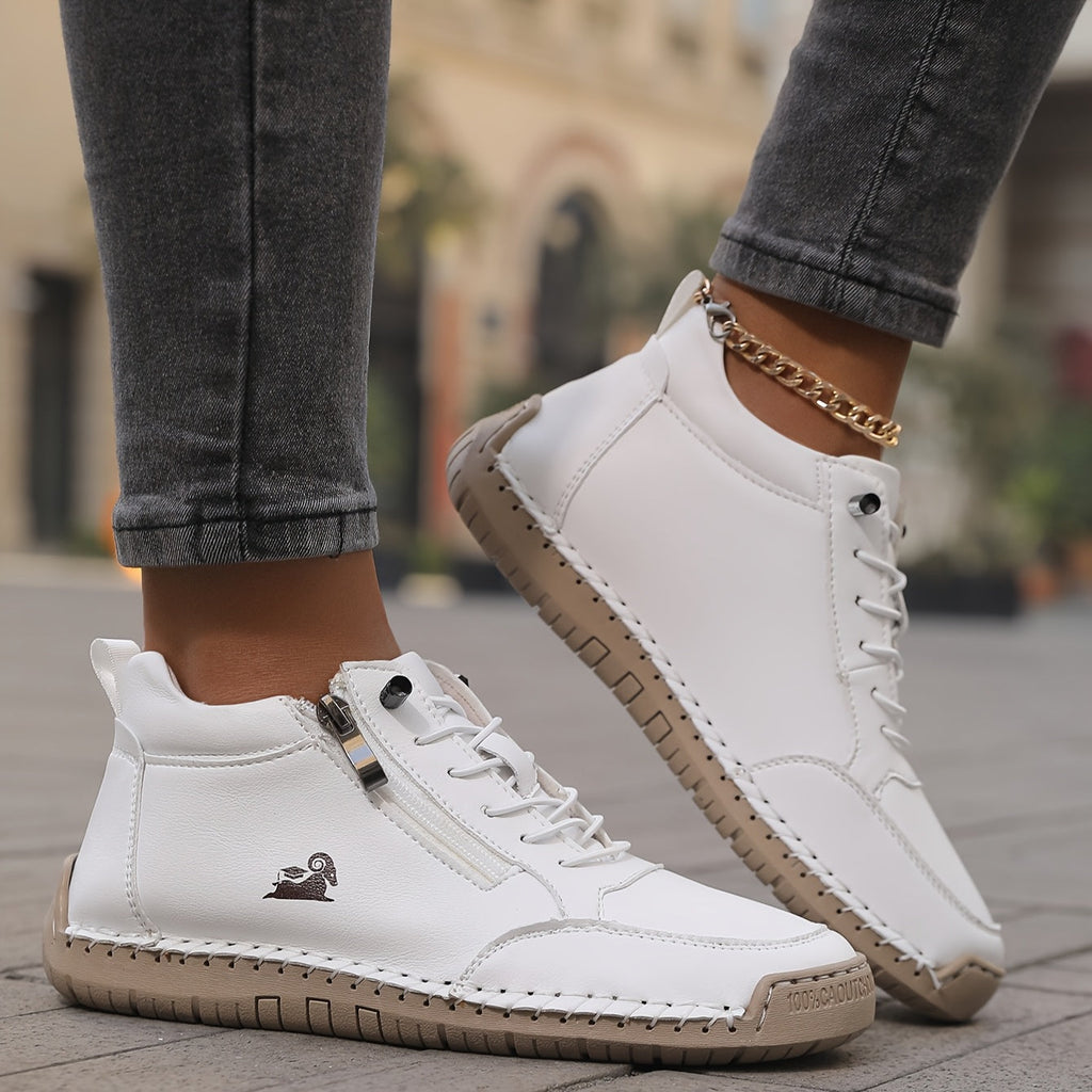 Women's Sneakers with Wide Toe Box and Supportive Sole - White