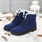 Damen Winterstiefeletten mit runder Zehenpartie und Schnürung, thermische Stiefeletten