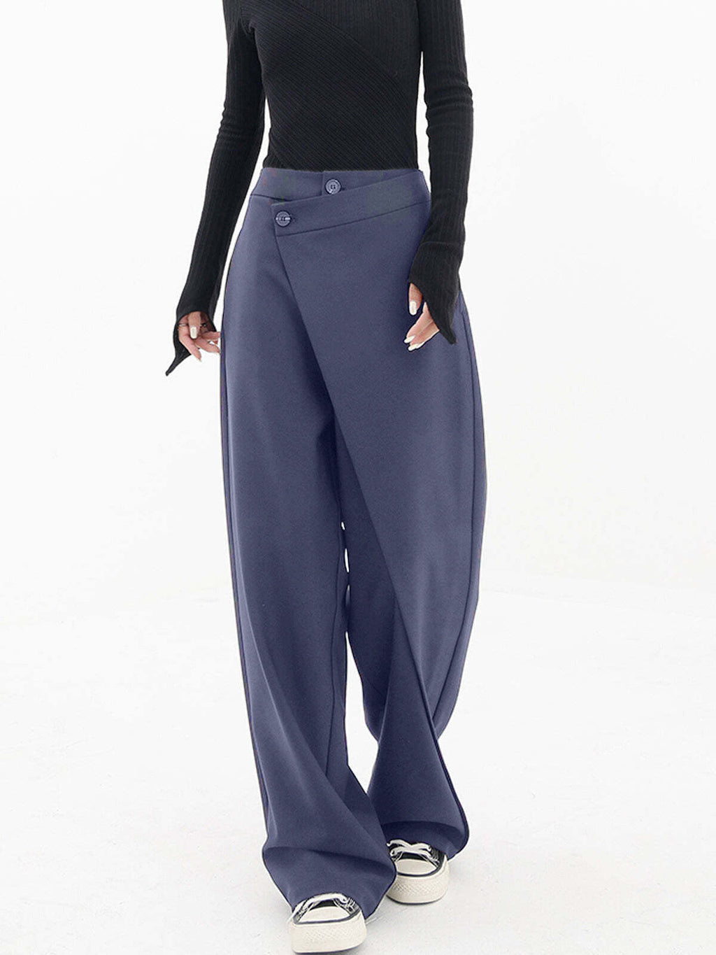 Modern Wide Leg Asymmetrical Baggy Casual Women Chic Pants