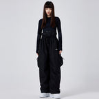 Women's Insulated Ski Pants with Breathable Design and Snow Protection - Black
