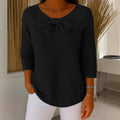 Damen-Poloshirt aus Rippstrick mit Schleife